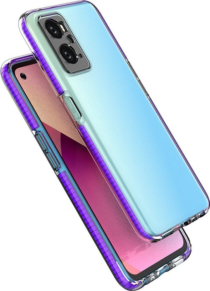 Mbulesë telefoni Hurtel Spring Case, për Realme 9i Oppo A36 A76 A96, silikoni, blu e çelët