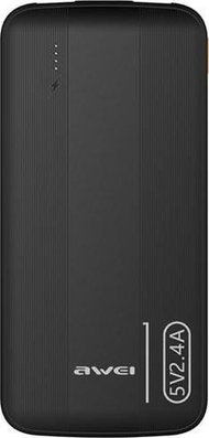 Powerbank Awei P20K, 10000mAh, 2x УСБ, црн