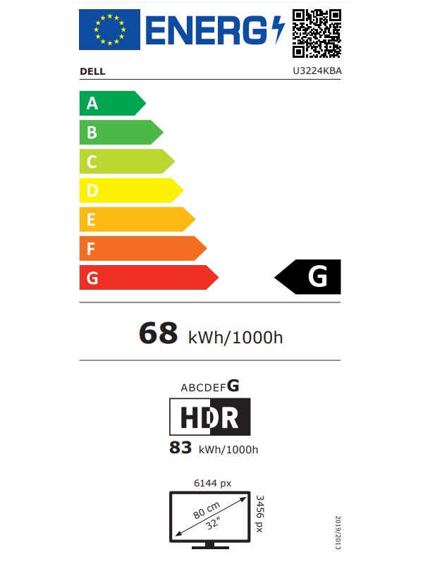 Monitor Dell UltraSharp U3224KBA, 31.5", 6K, LED, i zi