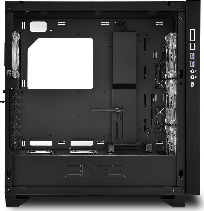 Kasë Sharkoon Elite Shark CA300T ARGB, e zezë, Full Tower