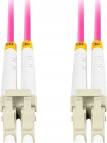 Kabllo patchcord fibër optike MM LC UPC LC UPC OM4, duplex, 3m, vjollcë