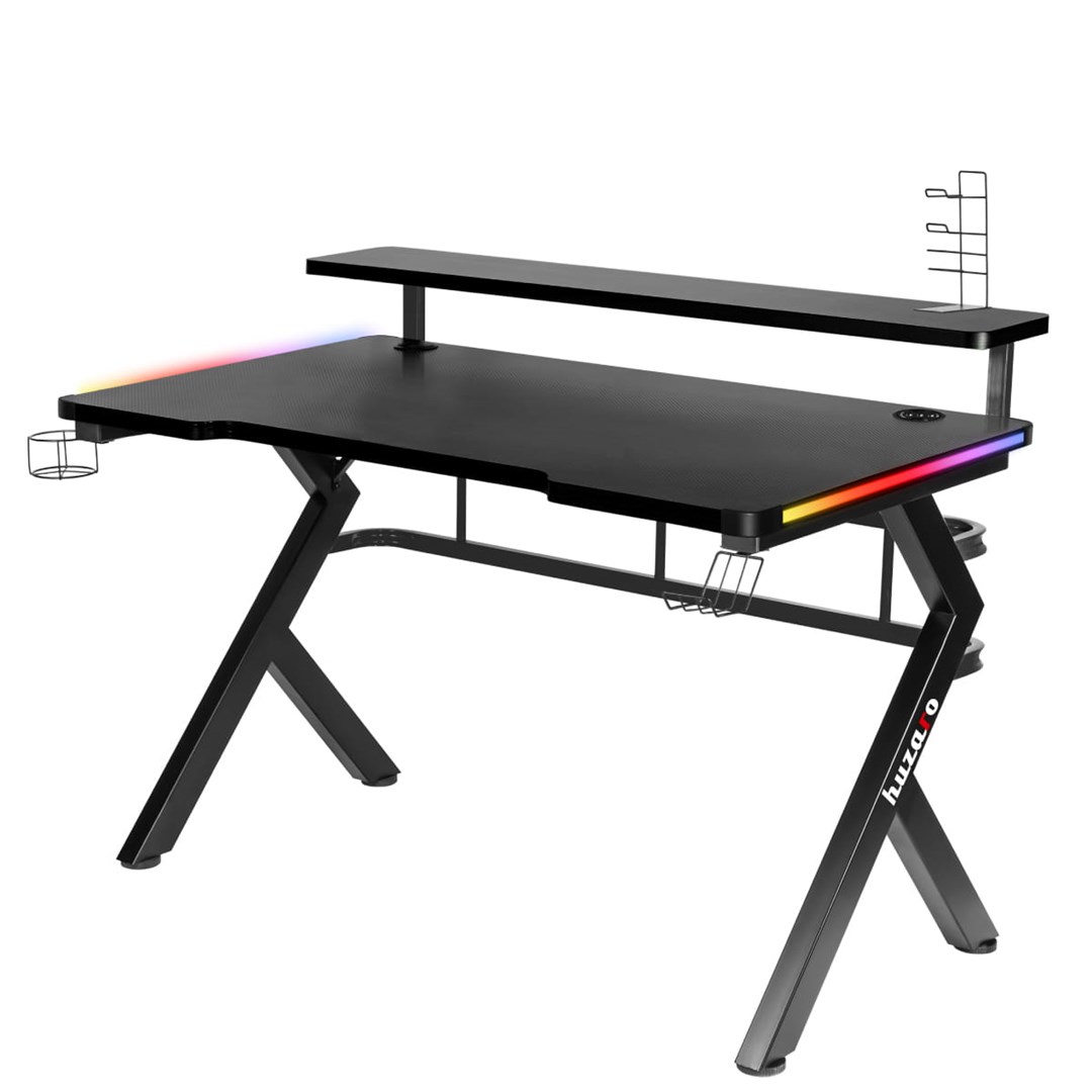 Tavolinë lojërash Huzaro Hero 5.0, 120x60 cm, 25 mm, RGB LED, e zezë