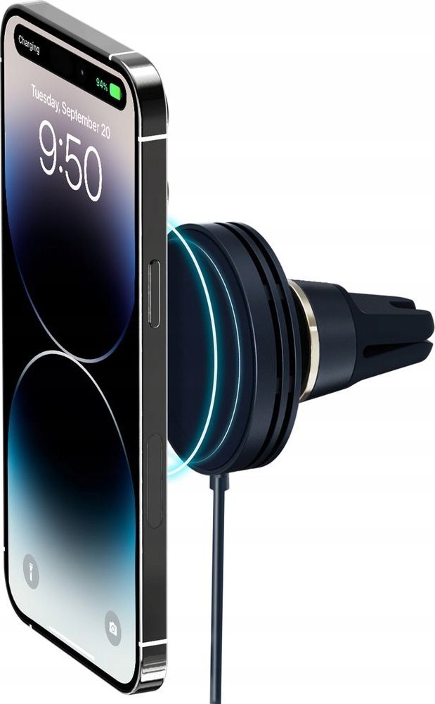 Mbajtëse telefoni për veturë IOttie Velox Wireless Mini, MagSafe, karikim wireless 7.5W, blu e errët