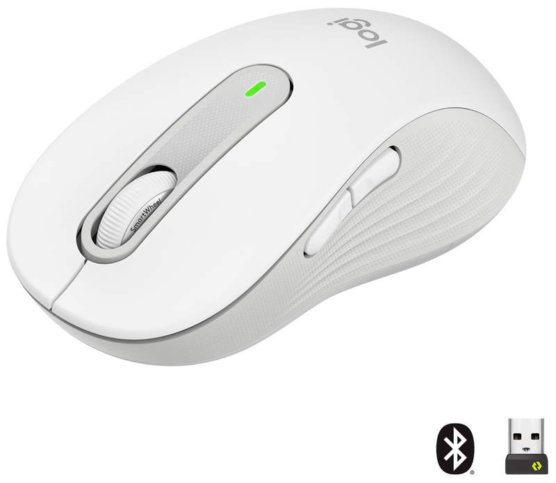 Maus Logitech Signature M650 L, Wireless, 4000 DPI, Bardhë