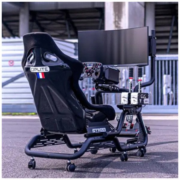 Kokpit garash Oplite GTR S8 Infinity, strukturë çeliku, i rregullueshëm, i zi