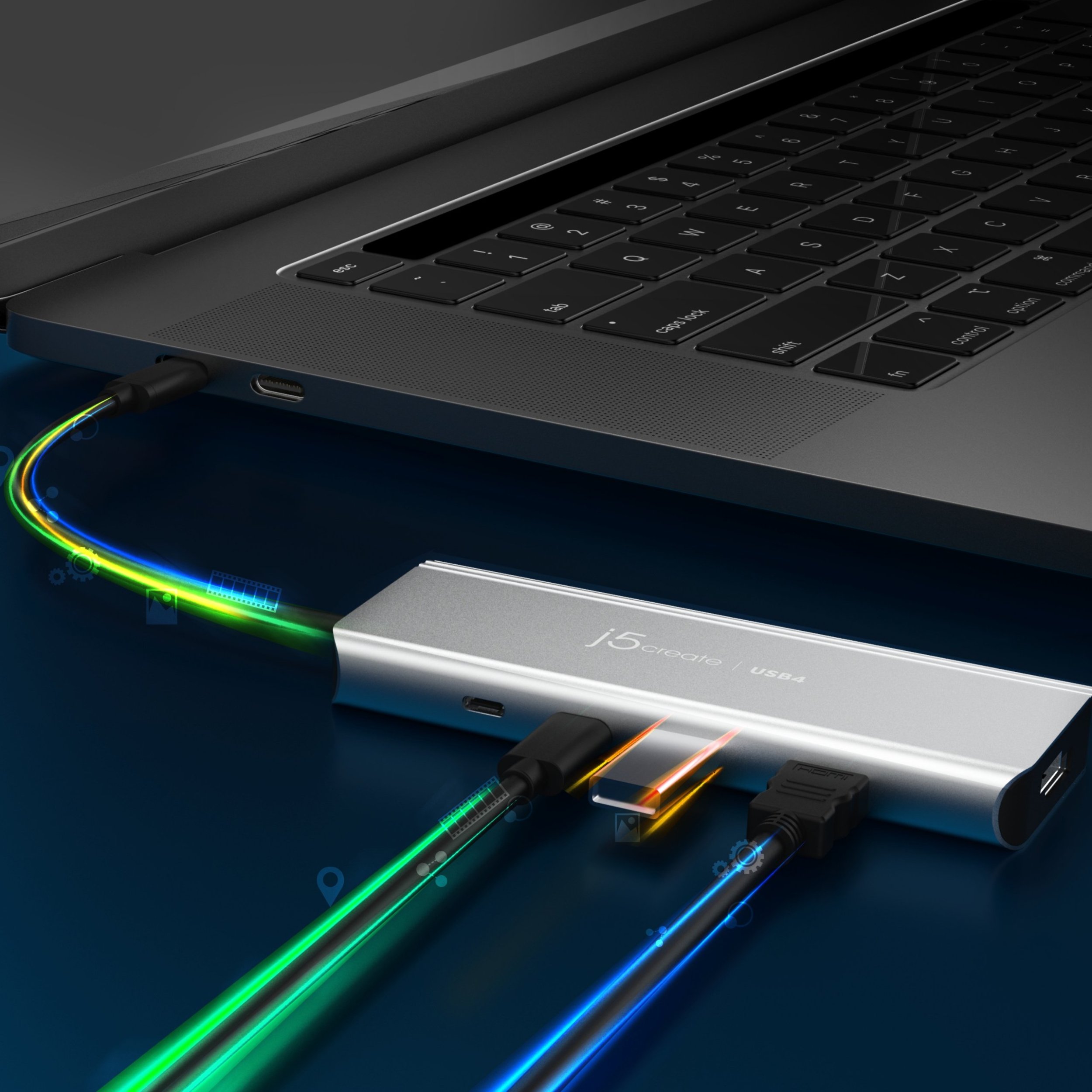 Hub USB J5create JCD401, USB4, Dual 4K, argjendtë