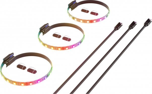 Shirita ndriçues HYTE LS10 QRGB, set 3 copë, 330mm, të zinj