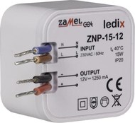 Furnizues LED Zamel LDX10000030, 12V DC, 15W, i bardhë