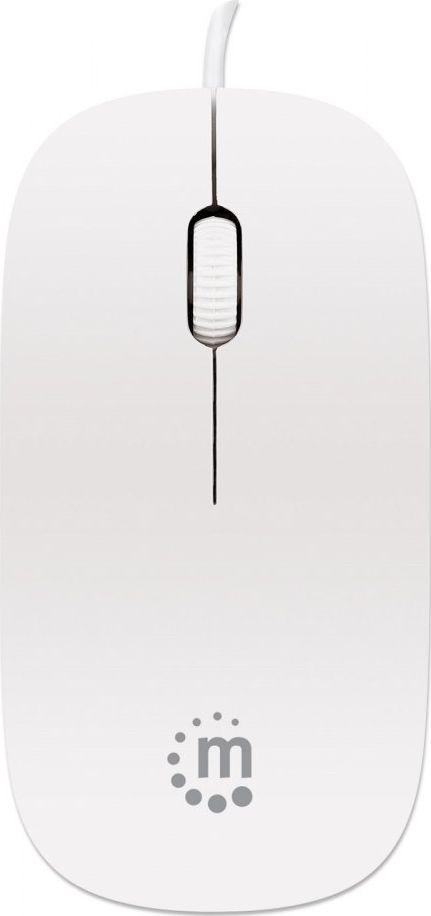 Глушец Manhattan Superslim, со кабел, USB, бело