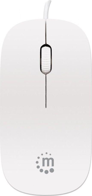 Глушец Manhattan Superslim, со кабел, USB, бело