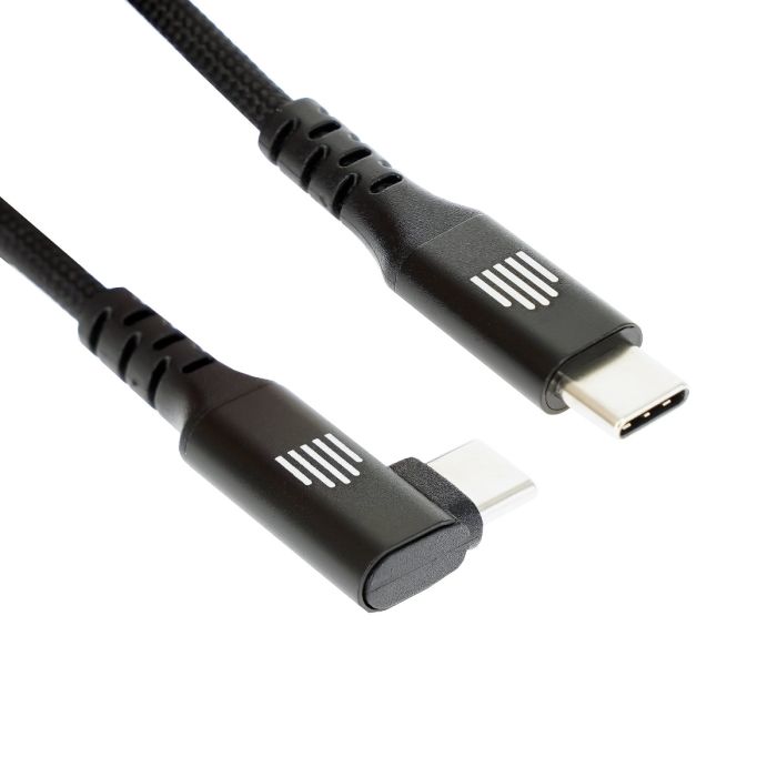 Dviced Angled Braided Cable USB-C To USB-C, 1,25m, Black