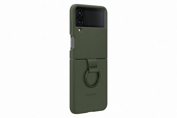 Mbrojtëse silikoni me mbajtës Samsung për Galaxy Z Flip 4, khaki