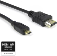 Kabllo HDMI Qoltec 50510, HDMI në Micro HDMI, 1.5m, i zi
