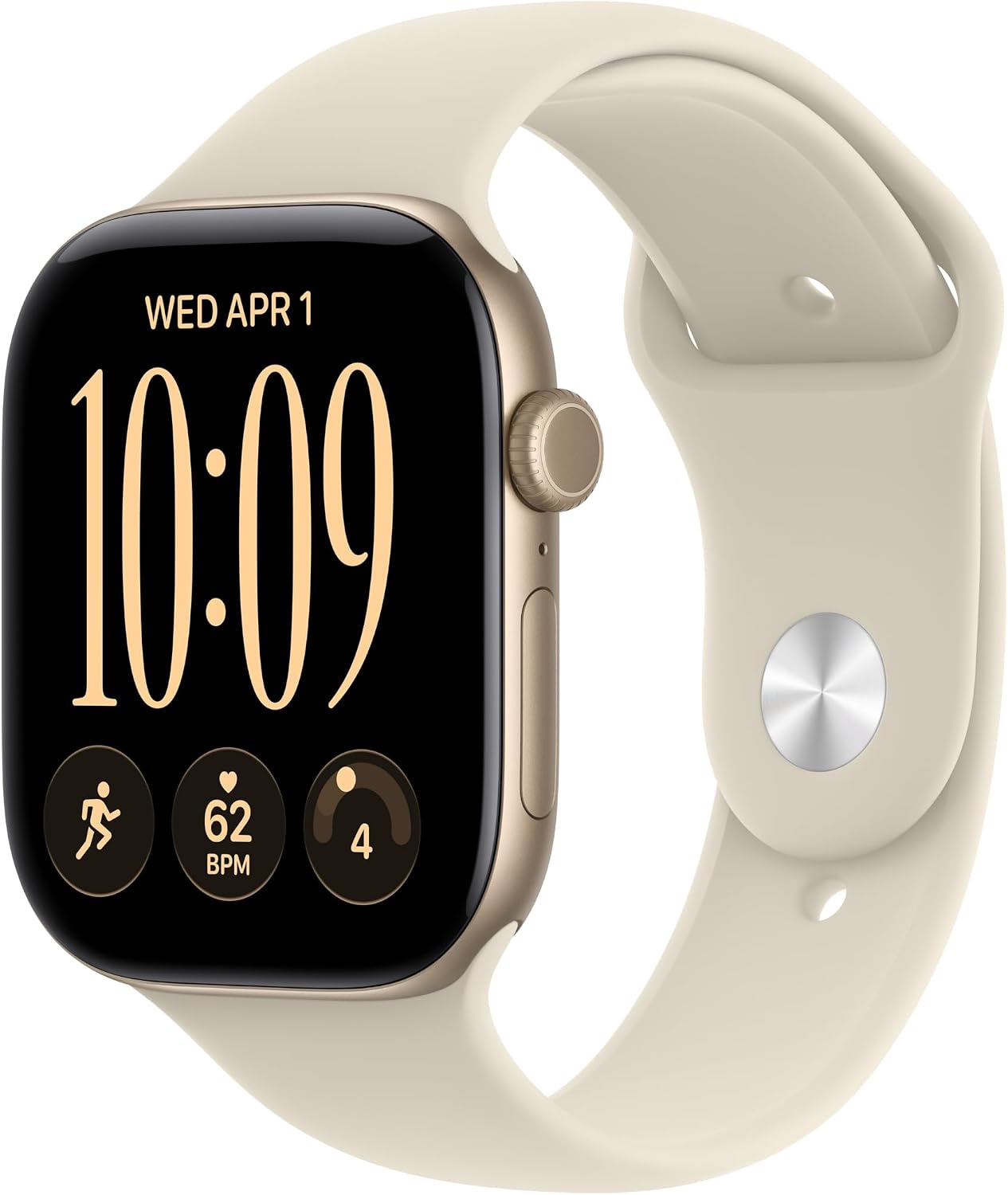 Apple Watch S12 GPS 46mm Light Gold Aluminium Case with Sand Sport Band, M/L