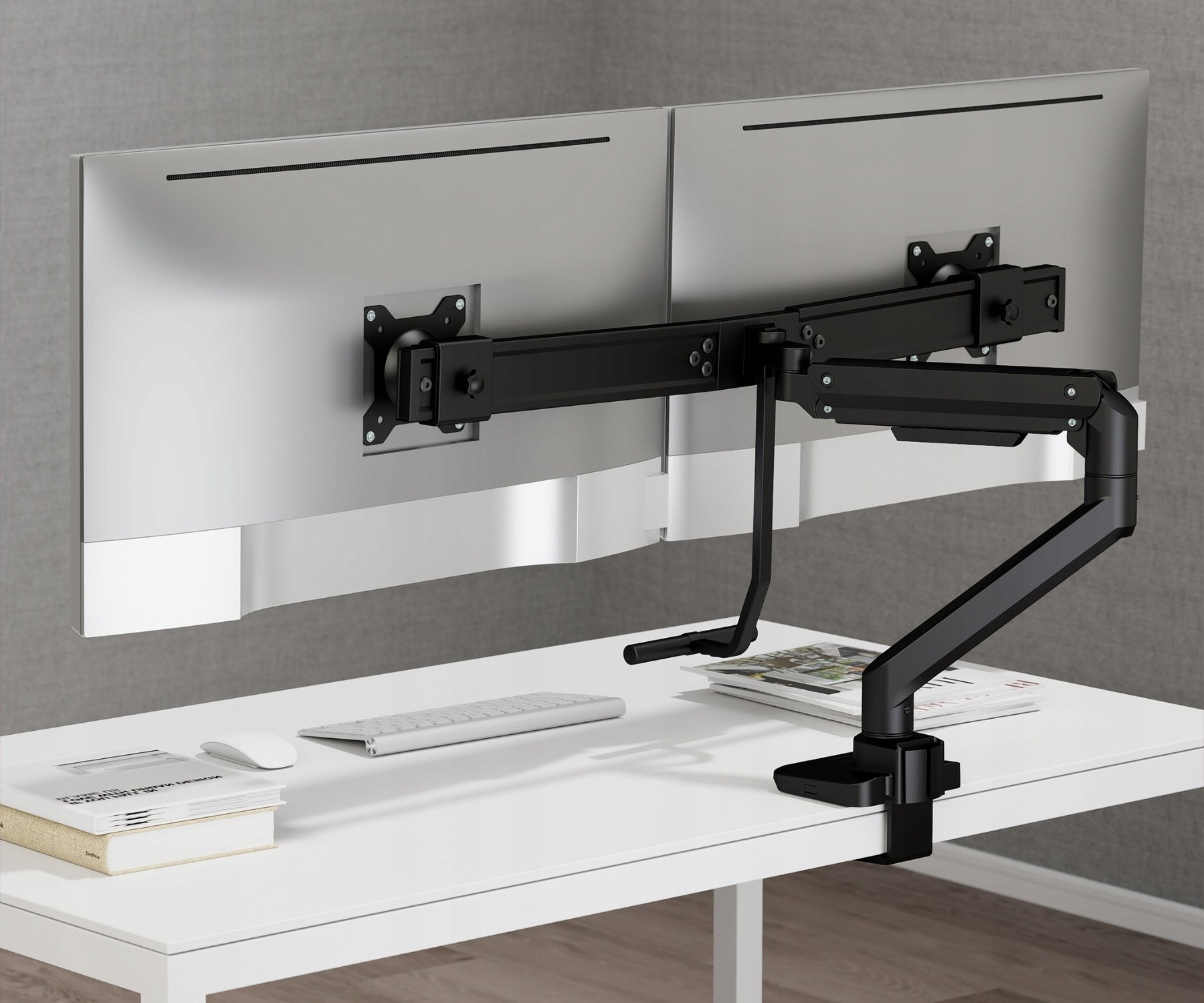 Krah monitori Brateck LDT69 C022, për 2 monitorë 17 32", sustë gazi, i zi