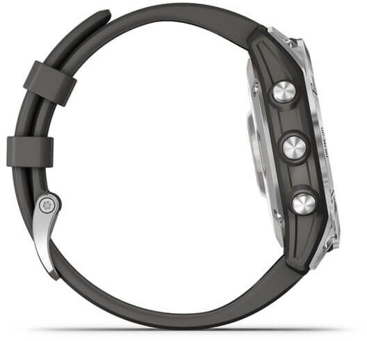 Orë Garmin Fenix 7 PRO, e argjendtë / rrip silikoni grafit