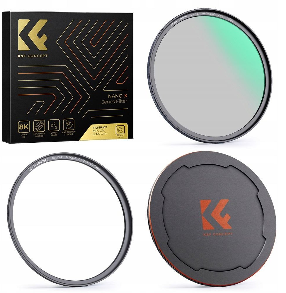 Filter magnetik K&amp;F Concept Nano-X CPL, 62mm, rezistent ndaj ujit, i zi