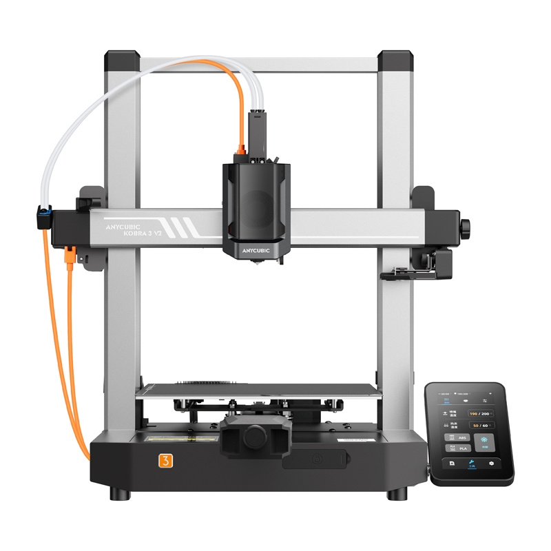 Printer 3D Anycubic Kobra 3 V2, multikolor, me kasetë filamenti, gri i errët