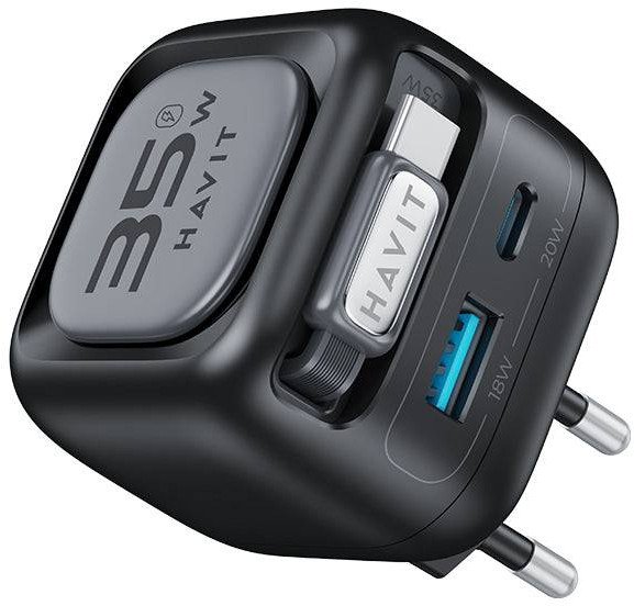 Полнач за ѕид Havit UC250 A EU, 35W, USB C, црн