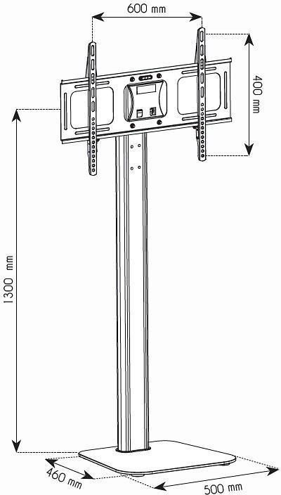 Këmbë dyshemeje për TV Techly ICA-TR11, 32"-70", deri 50 kg, argjend e zezë