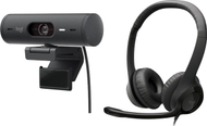 Set kamerë web dhe kufje Logitech Brio 500 Graphite H390, Full HD, USB, gri