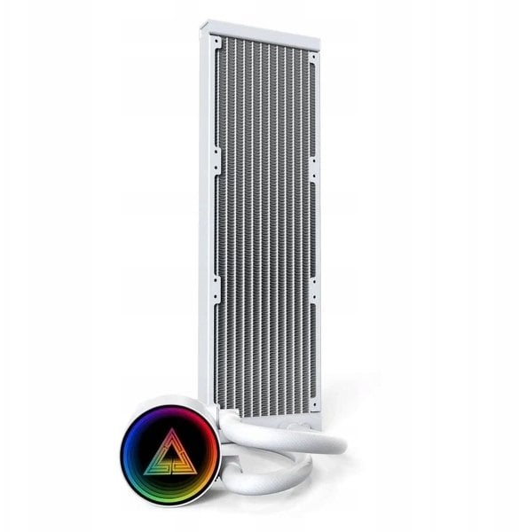 Ftohës uji AIO Montech LightFlow Digital 360, radiator 360mm, 3 ventilatorë, i bardhë