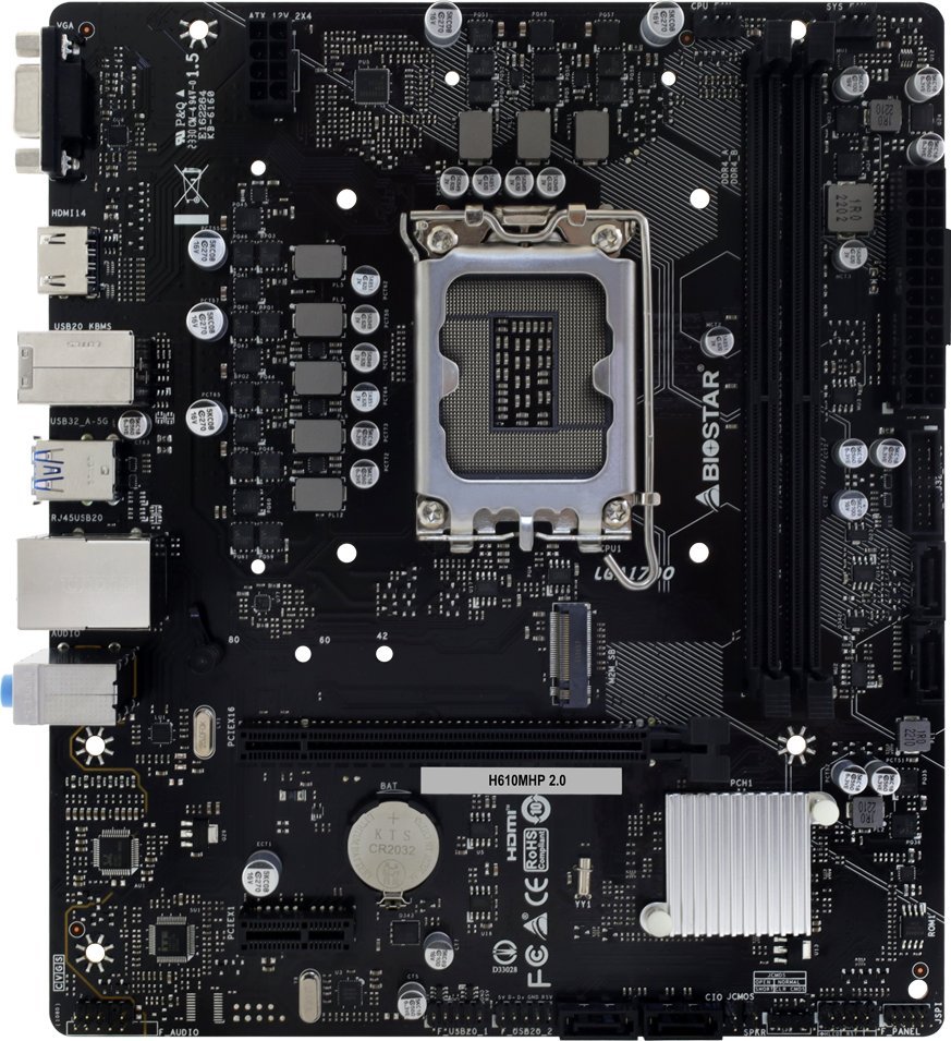 Pllakë amë Biostar H610MHP 2.0, Intel H610, LGA 1700, Micro ATX