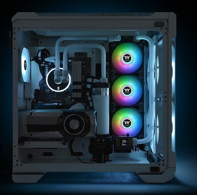 Ftohës Thermaltake Pure Duo 14 ARGB (CL-F116-PL14SW-A), 33dbA, 1500rpm, 82CFM, 140mm, i zi