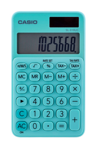 Kalkulator xhepi Casio SL-310UC-GN-S, 10 shifra, ekran i madh, i gjelbër