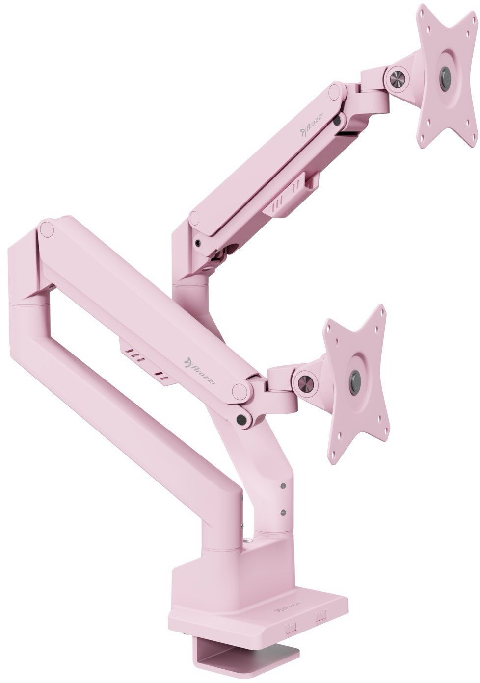 Krah monitori i dyfishtë Arozzi Alzare Neo Duo, gas spring, ergonomik, rozë