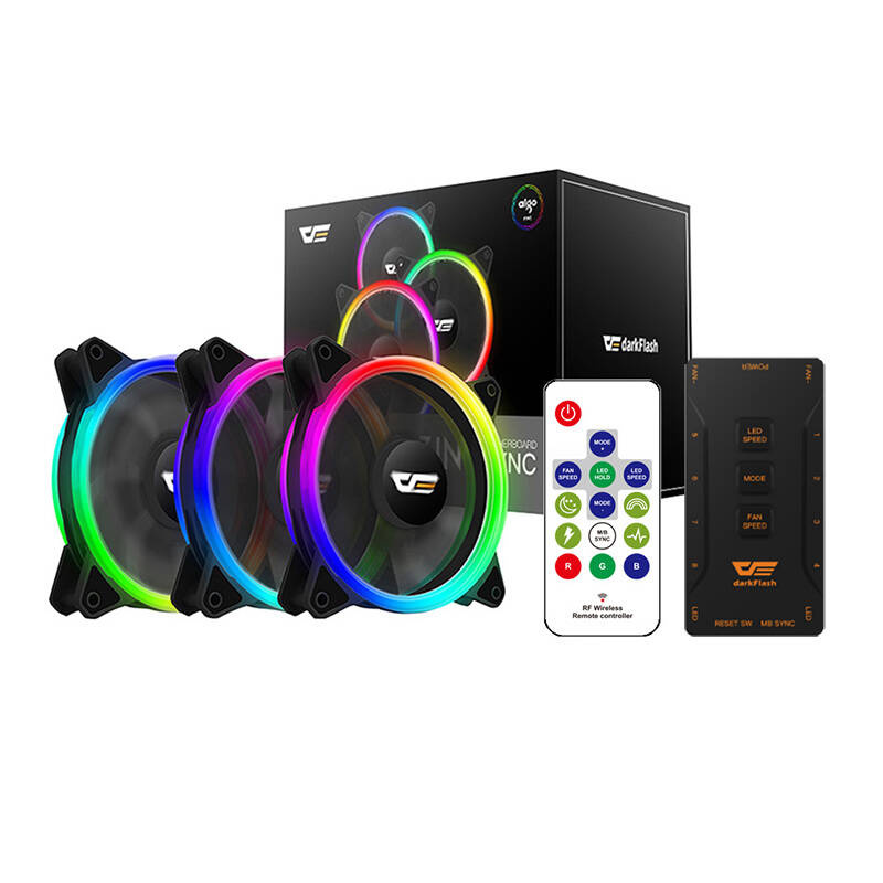 Ventilatorë kompjuteri Darkflash DR12 Pro, set 3 copë, 120mm, RGB