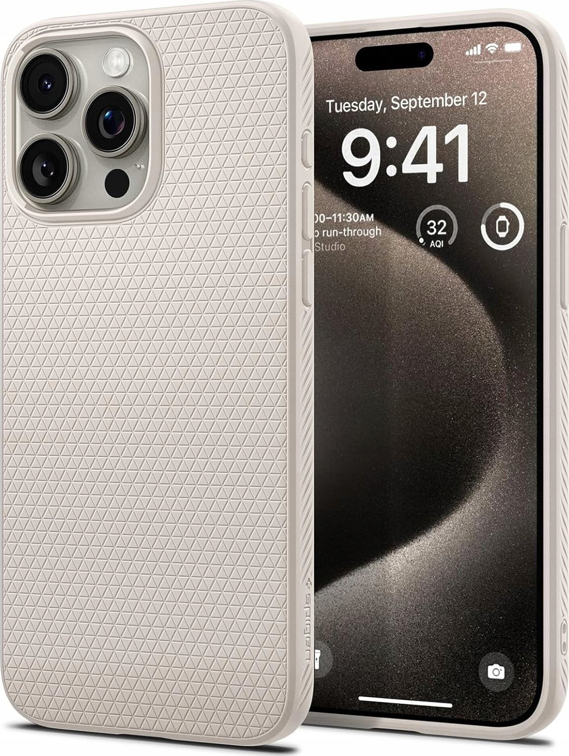 Заштитна маска за телефон Spigen Liquid Air за iPhone 16 Pro Max, TPU, против удари, титаниум