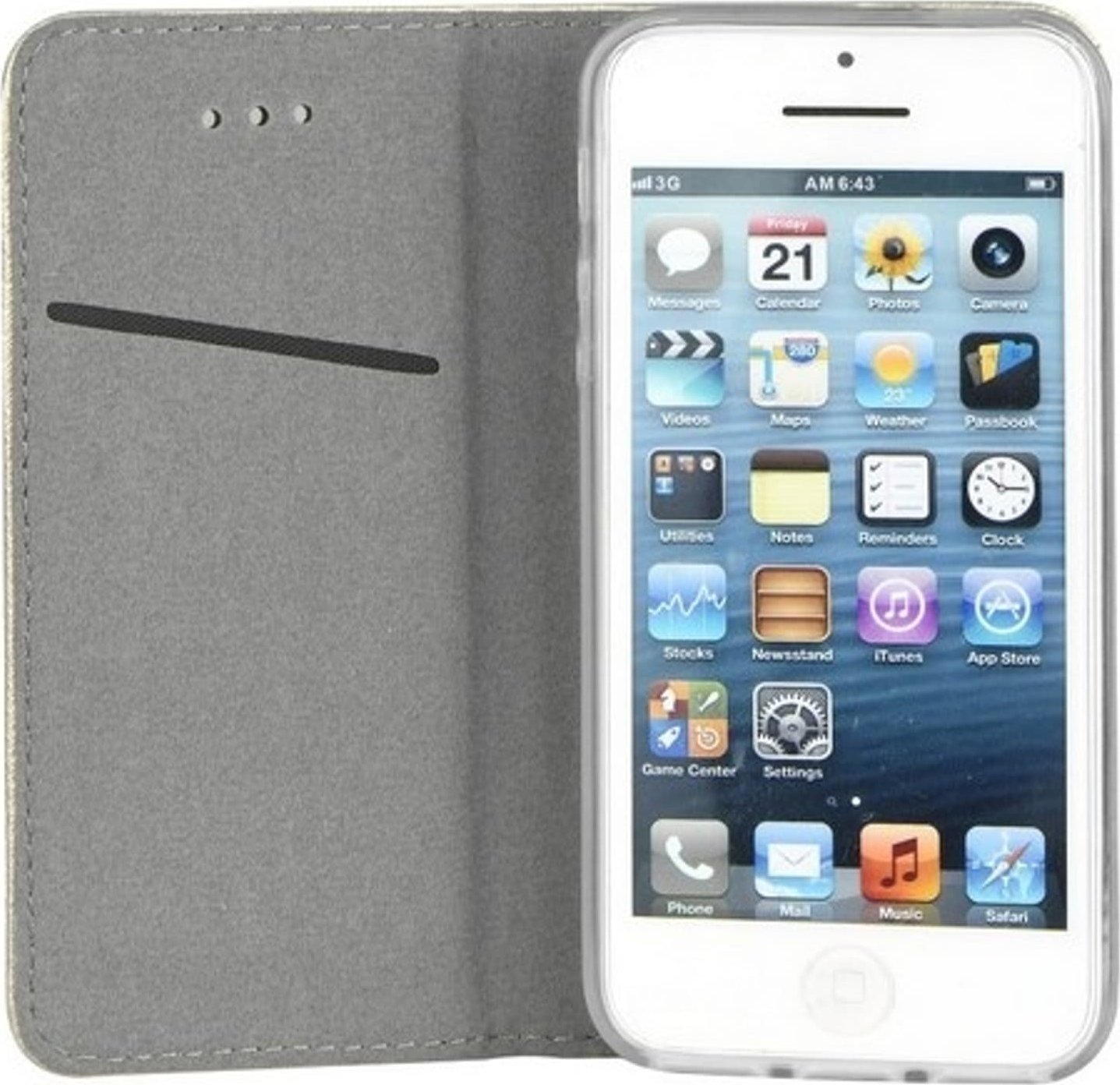 Etui libër Smart Magnet për Samsung S23 S911, me mbajtëse, i artë