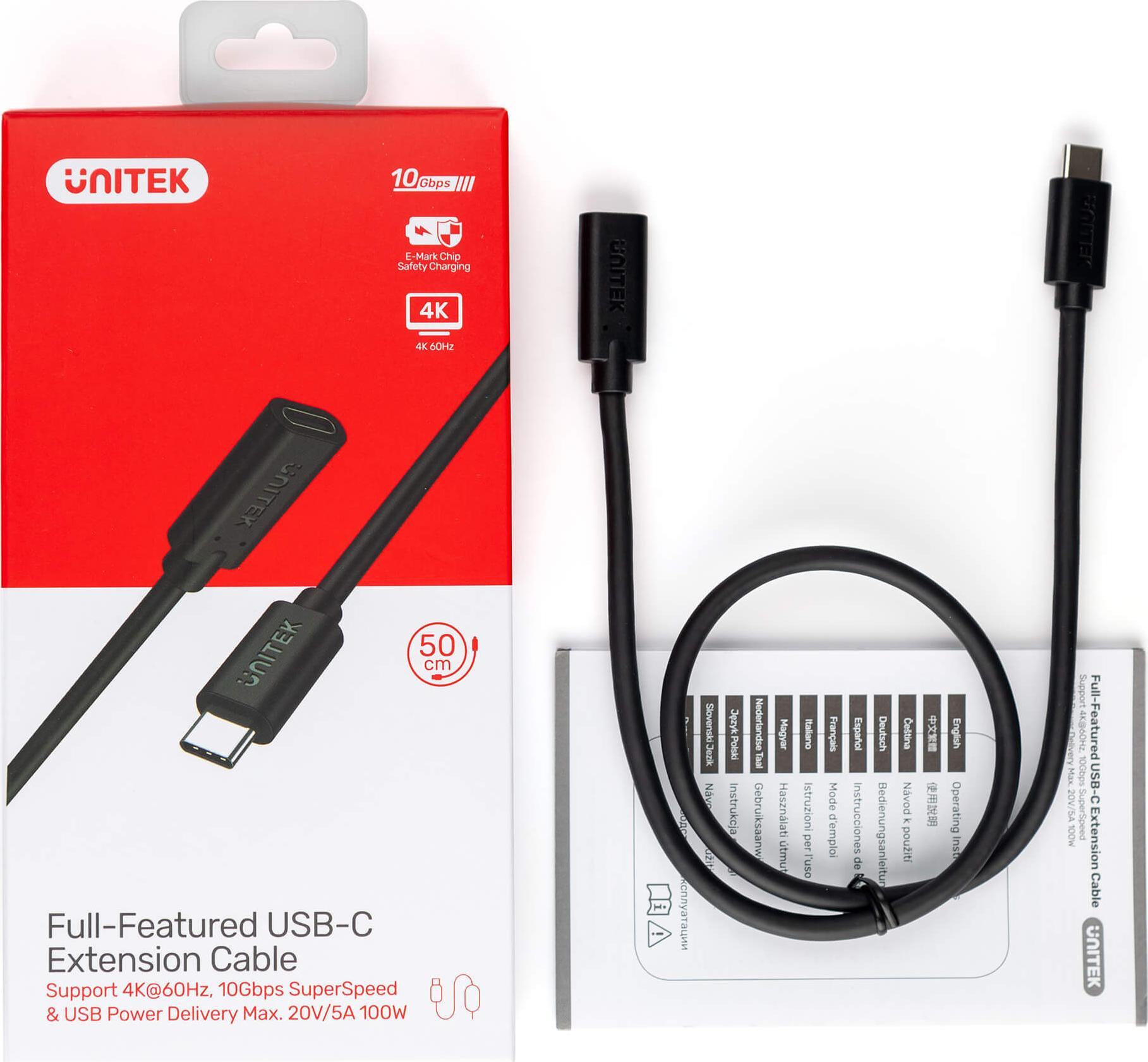 Kabllo USB Unitek C14086BK, USB C në USB C, 1.5 m, e zezë