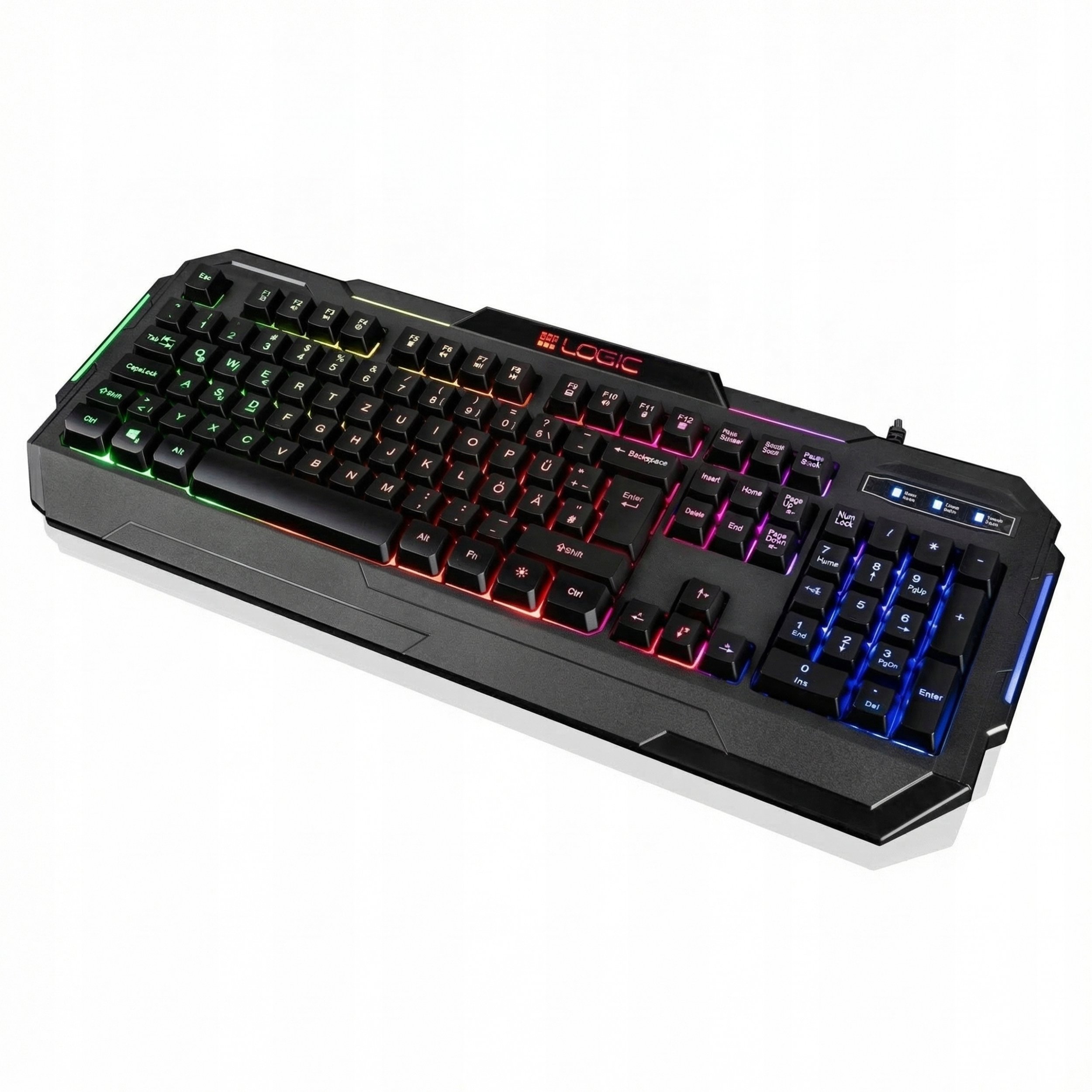 Tastierë gaming LOGIC LC-STARR-TWO, USB, ndriçim RGB, QWERTZ DE, e zezë