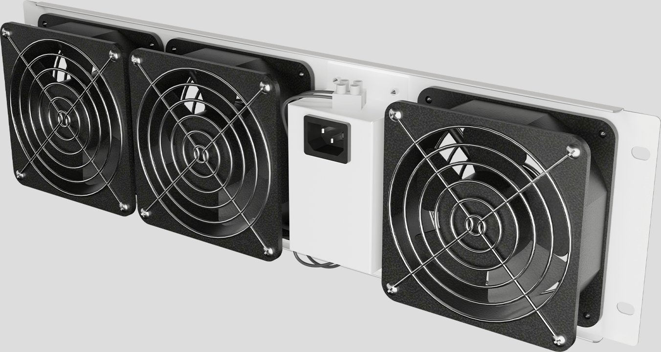 Panel vertikal ventilimi Lanberg 19", 3U, 3 ventilatorë, 230V, gri