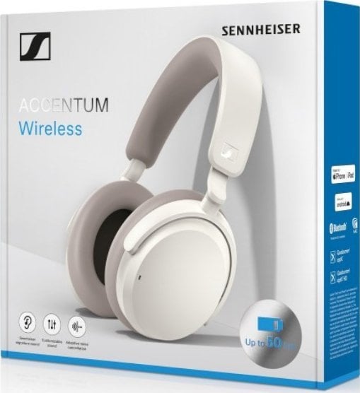 Kufje mbi vesh Sennheiser Accentum, wireless, me mikrofon, të bardha