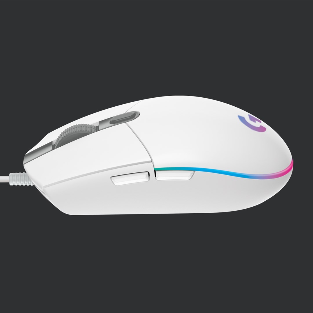 Maus gaming Logitech G203 LIGHTSYNC, 6 butona, RGB, i bardhë