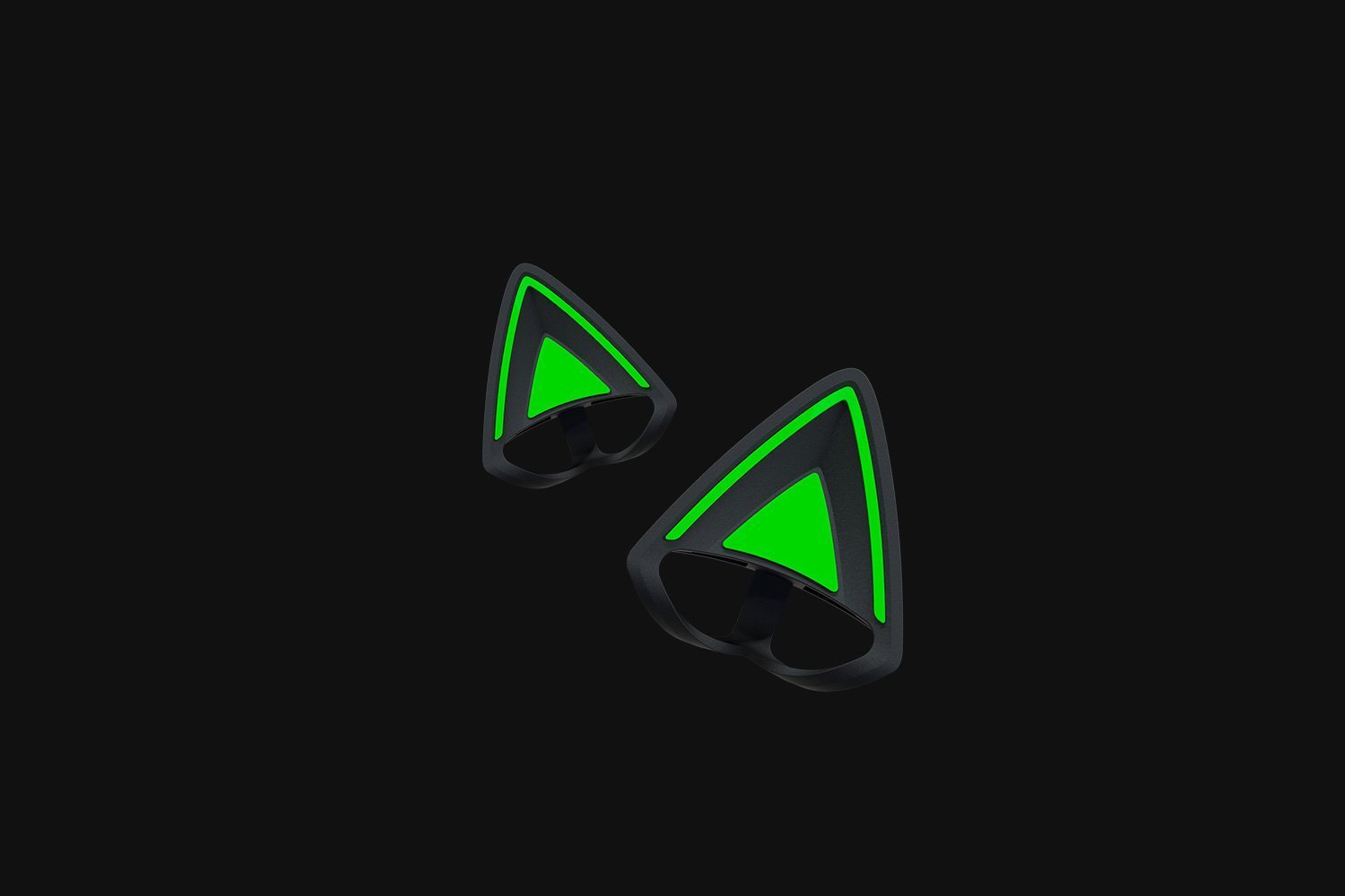 Aksesor veshë silikoni për kufje Razer Kitty Ears V2, dekorativ, RC21-02230100-R3M1, të zinj