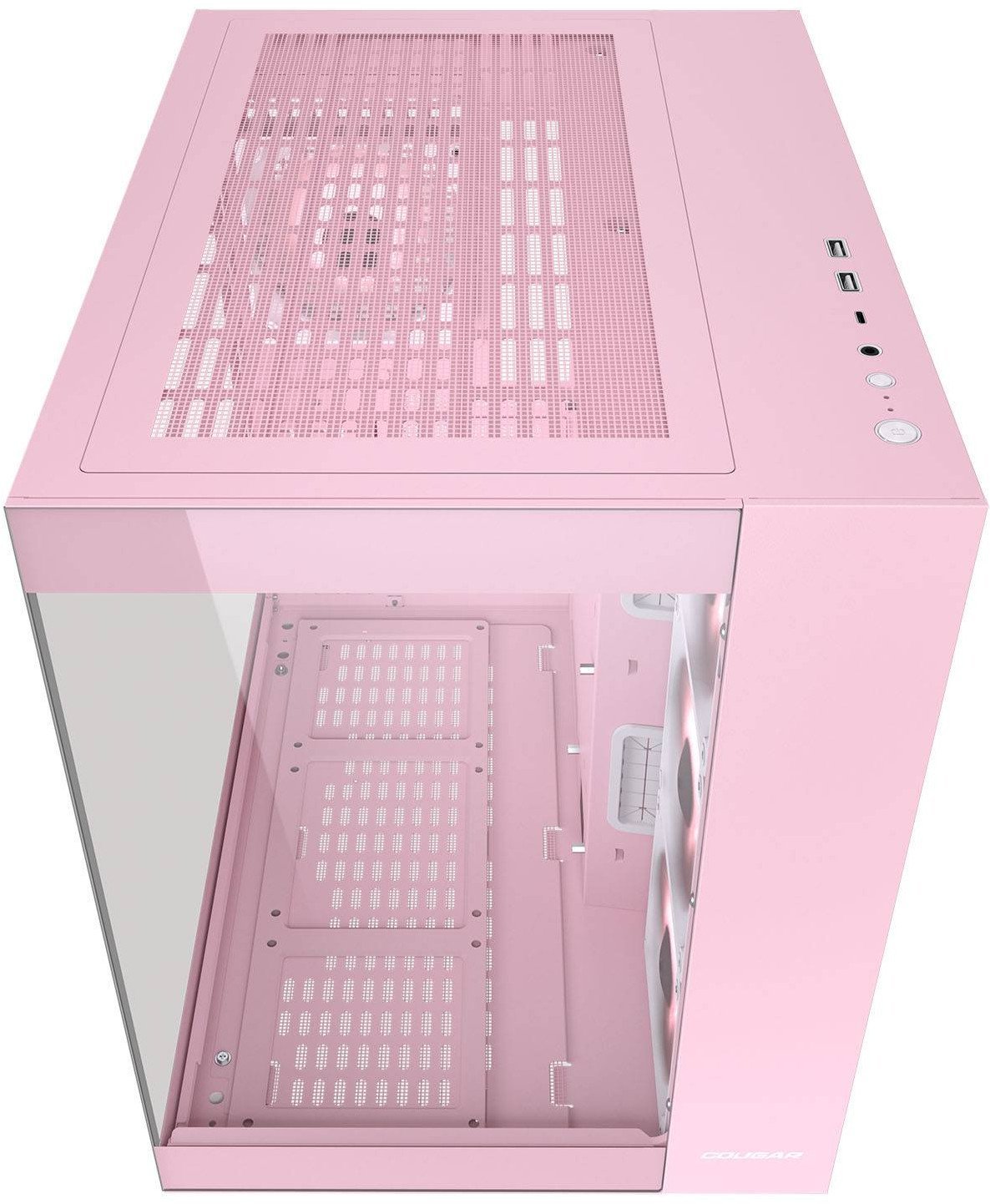 Куќиште за компјутер Cougar FV150 ARGB, MIDI Tower, розово