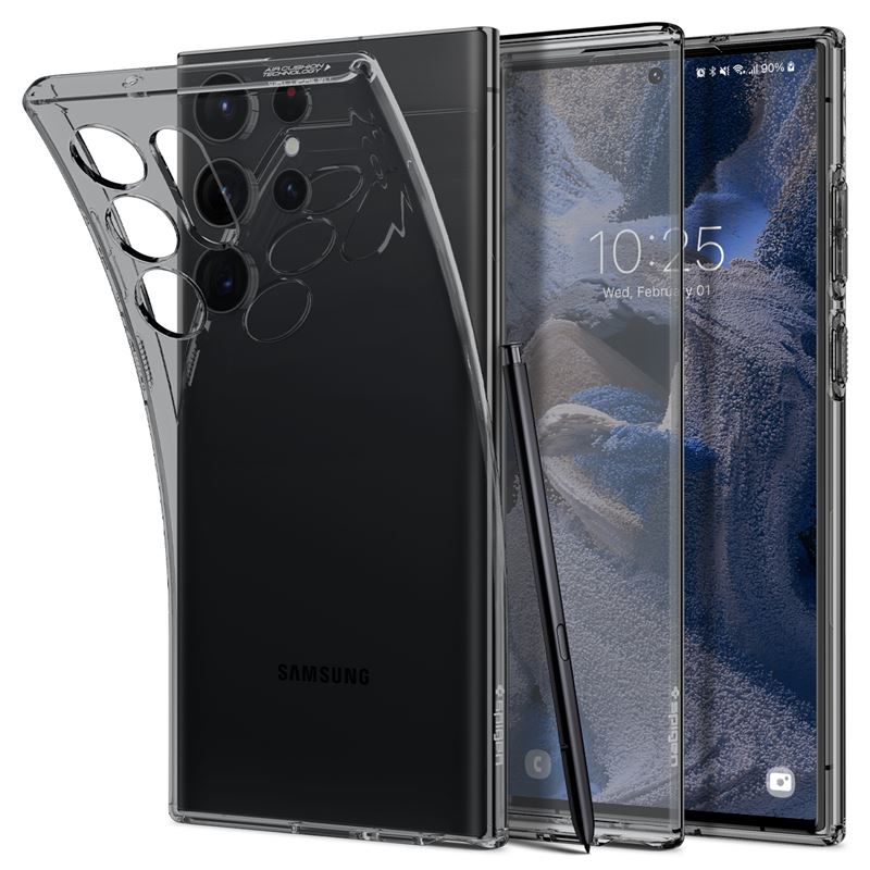 Мобилен заштитен футроло за Samsung Galaxy S23 Ultra Spigen Liquid Crystal, проѕирен
