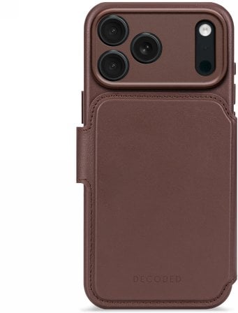 Këllëf portofol Decoded për iPhone 17 Pro Max, lëkurë, MagSafe, kafe