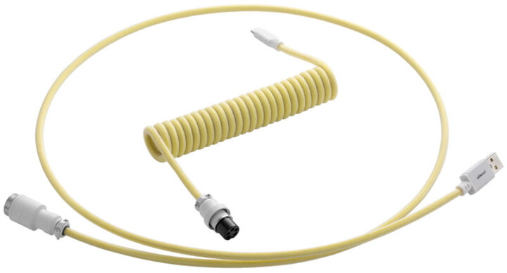 Kabllo spirale CableMod Pro, USB-C/USB-A, 1,5m, e verdhë e çelët