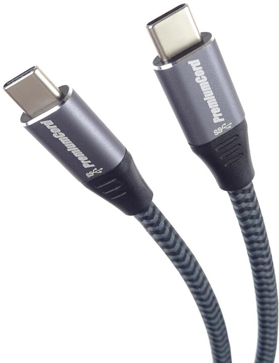 Kabllo karikimi PremiumCord USB-C, USB 3.2 gen. 1, 3A, 5Gbit/s, i gërshetuar, 1m