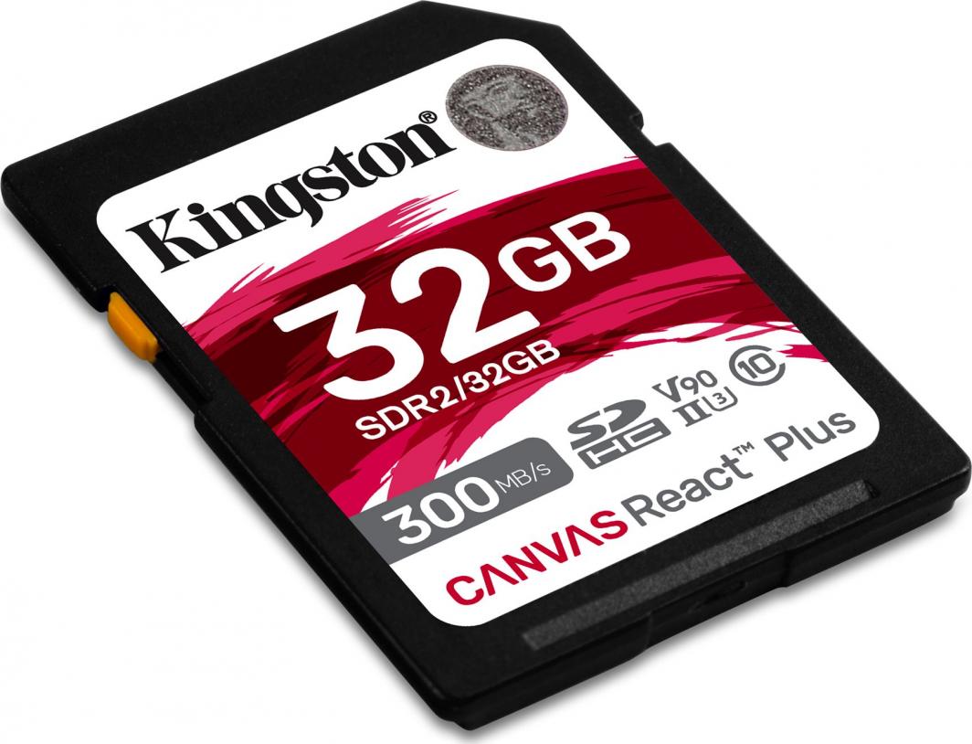  Kartë memorie Kingston Canvas React Plus SDHC 32GB, Klasa 10, UHS-II/U3, V90
