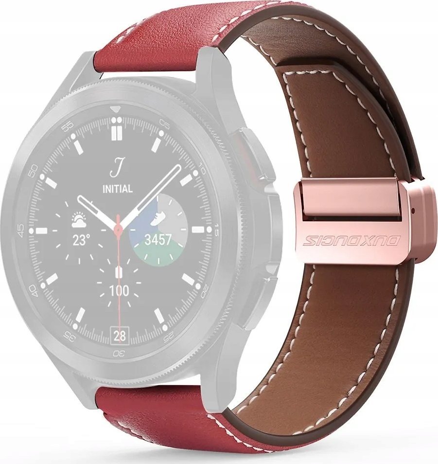 Rrip ore Dux Ducis YA, lëkurë natyrale, për Samsung Galaxy Watch dhe Huawei Watch, kafe