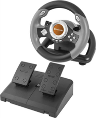 Timon lojërash Defender CHALLENGE MINI LE, USB, me pedale, e kuqe e zezë