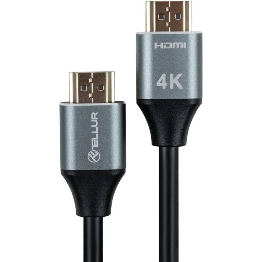 Kabllo HDMI Tellur 2.0 High Speed, HDMI mashkull në HDMI mashkull, 3m, e zezë
