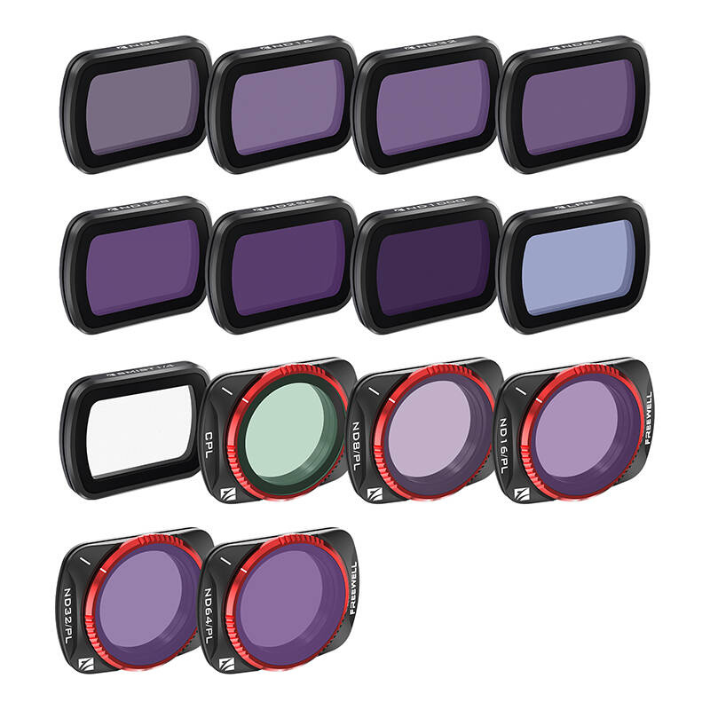 Set filtrash Freewell 14Pack Mega Kit, ND ND/PL CPL Snow Mist Light Pollution, për DJI Osmo Pocket 3, i zi