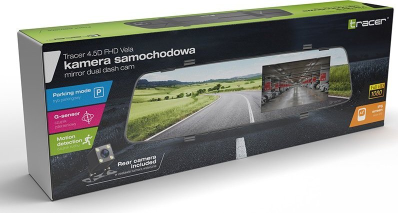 Kamerë veture Tracer VELA 4.5D, FHD, kënd 150°, me kamerë të pasme